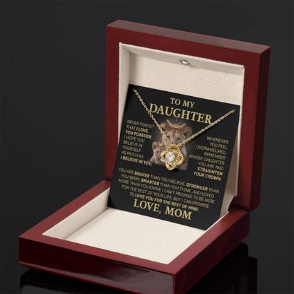 To My Daughter - Love Dad - Beautiful Gift Set - Love Knot Necklace -DLK015