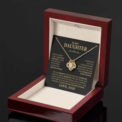 To My Daughter - Love Dad - Beautiful Gift Set - Love Knot Necklace -DLK020