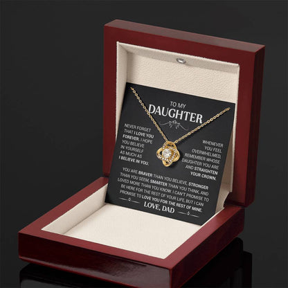 To My Daughter - Love Dad - Beautiful Gift Set - Love Knot Necklace -DLK013
