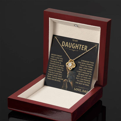 To My Daughter - Love Dad - Beautiful Gift Set - Love Knot Necklace -DLK009