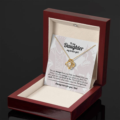 To My Daughter - Love Dad - Beautiful Gift Set - Love Knot Necklace -DLK017