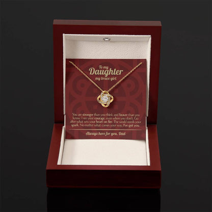 To My Daughter - Love Dad - Beautiful Gift Set - Love Knot Necklace -DLK003