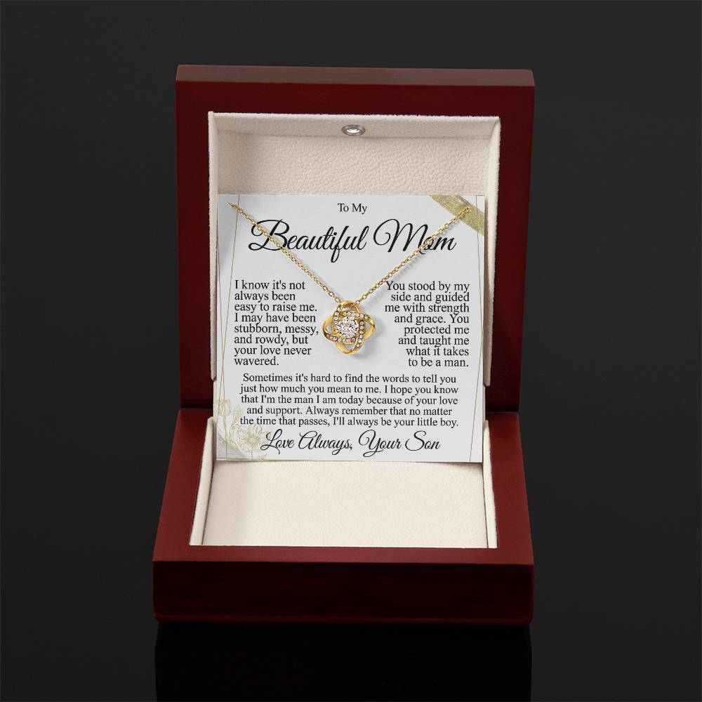 To My Mom - Beautiful Gift Set - Love Knot Necklace -MLK004