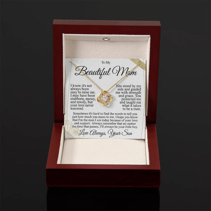 To My Mom - Beautiful Gift Set - Love Knot Necklace -MLK004