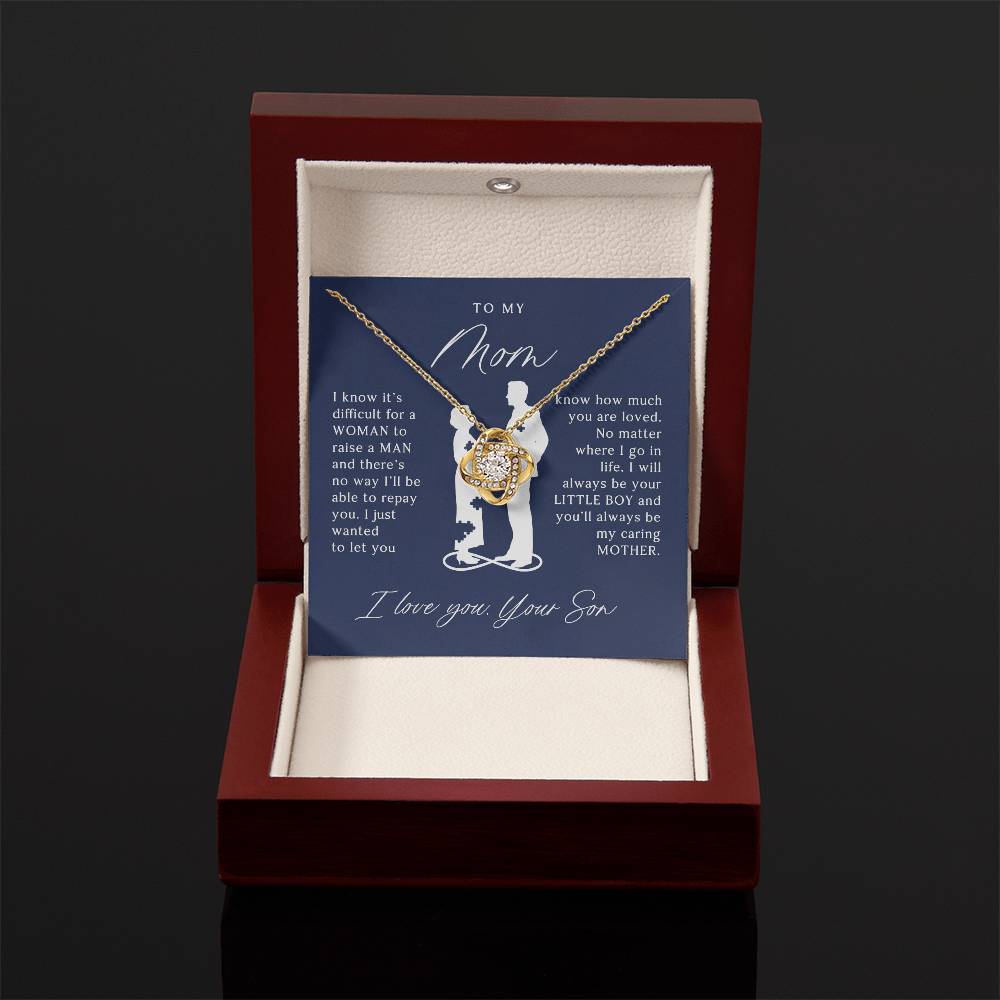 To My Mom - Beautiful Gift Set - Love Knot Necklace -MLK002