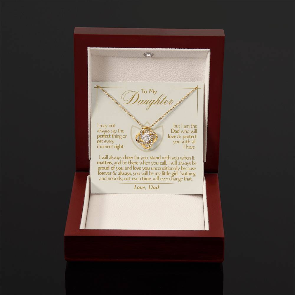 To My Daughter - Love Dad - Beautiful Gift Set - Love Knot Necklace -DLK010