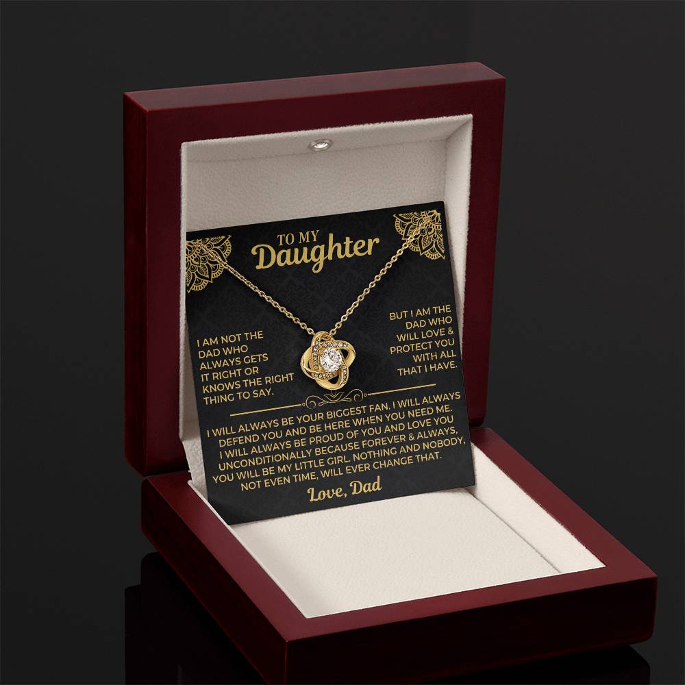 To My Daughter - Love Dad - Beautiful Gift Set - Love Knot Necklace -DLK004