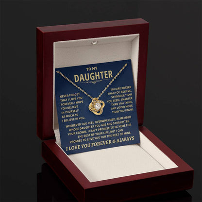 To My Daughter - Love Dad - Beautiful Gift Set - Love Knot Necklace -DLK007