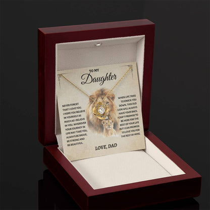 To My Daughter - Love Dad - Beautiful Gift Set - Love Knot Necklace -DLK011