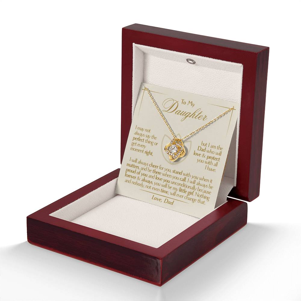 To My Daughter - Love Dad - Beautiful Gift Set - Love Knot Necklace -DLK010