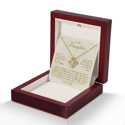 To My Daughter - Love Dad - Beautiful Gift Set - Love Knot Necklace -DLK010