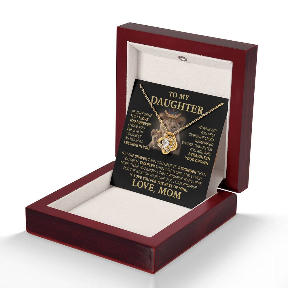 To My Daughter - Love Dad - Beautiful Gift Set - Love Knot Necklace -DLK015