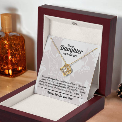 To My Daughter - Love Dad - Beautiful Gift Set - Love Knot Necklace -DLK017