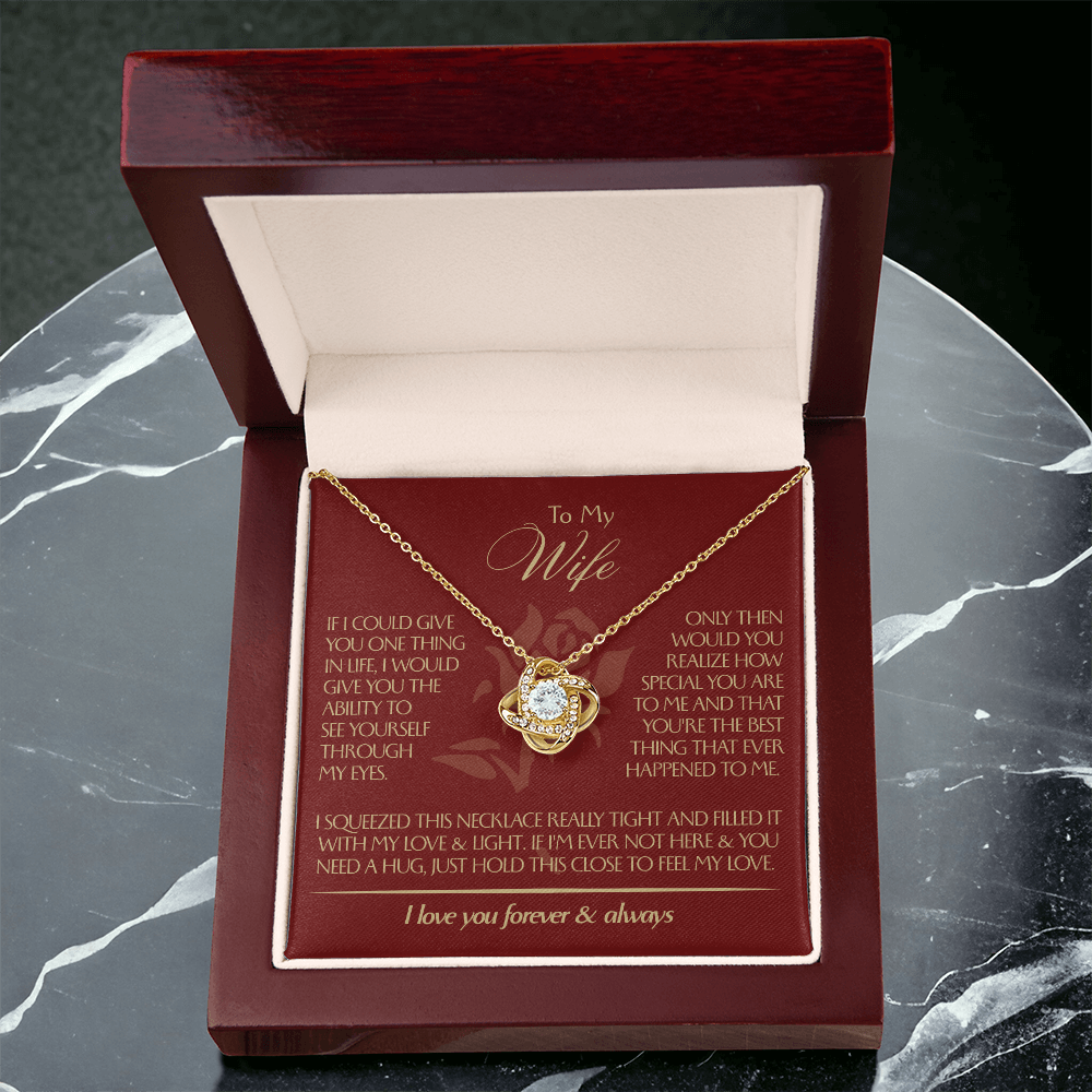 To My Wife - Beautiful Gift Set - Love Knot Necklace - WLKL001