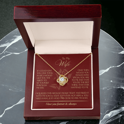 To My Wife - Beautiful Gift Set - Love Knot Necklace - WLKL001