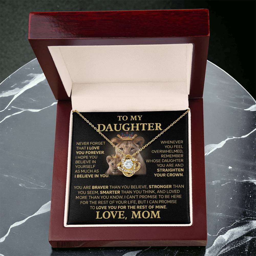 To My Daughter - Love Dad - Beautiful Gift Set - Love Knot Necklace -DLK015