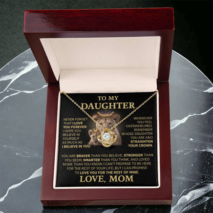 To My Daughter - Love Dad - Beautiful Gift Set - Love Knot Necklace -DLK015