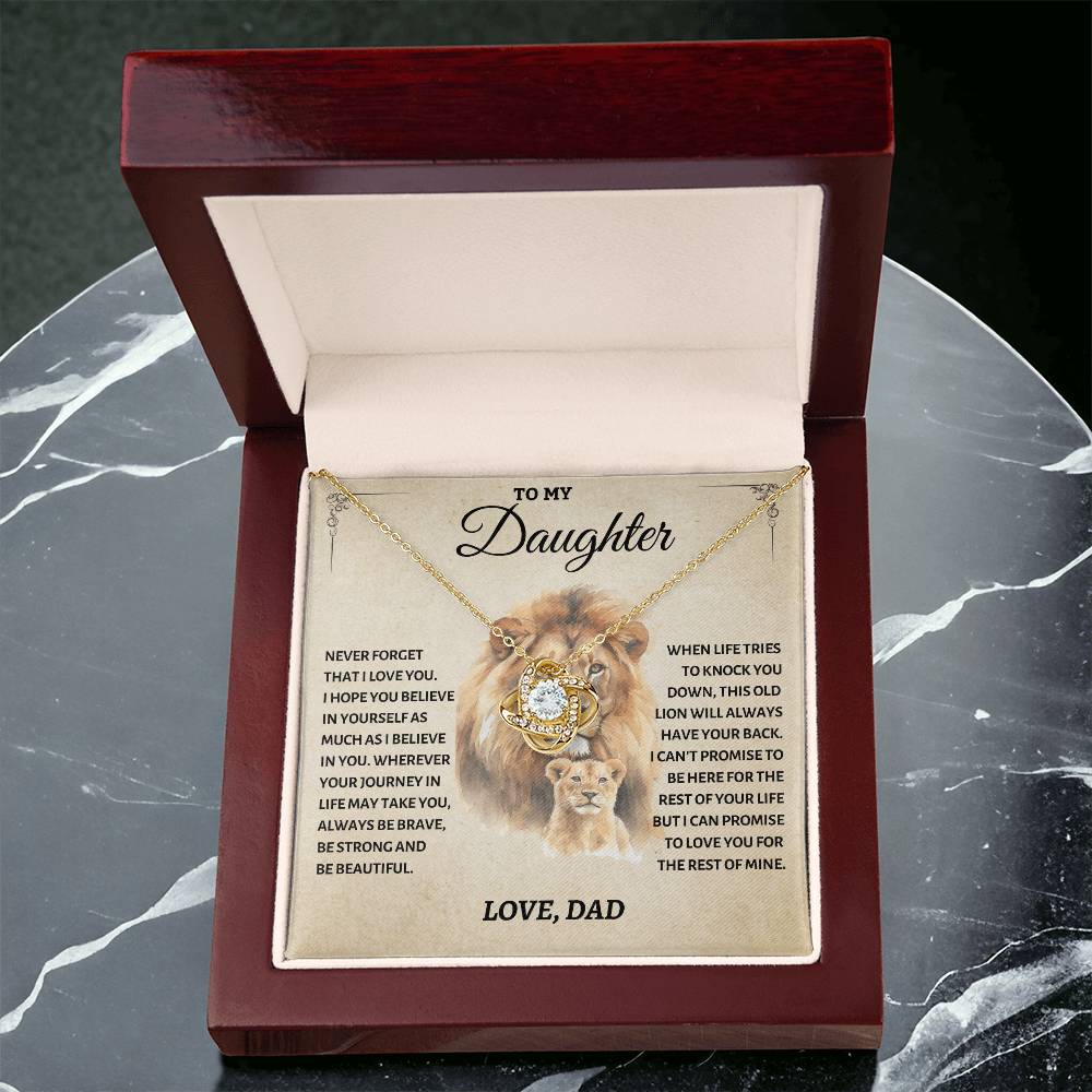 To My Daughter - Love Dad - Beautiful Gift Set - Love Knot Necklace -DLK011
