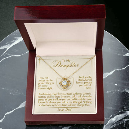 To My Daughter - Love Dad - Beautiful Gift Set - Love Knot Necklace -DLK010
