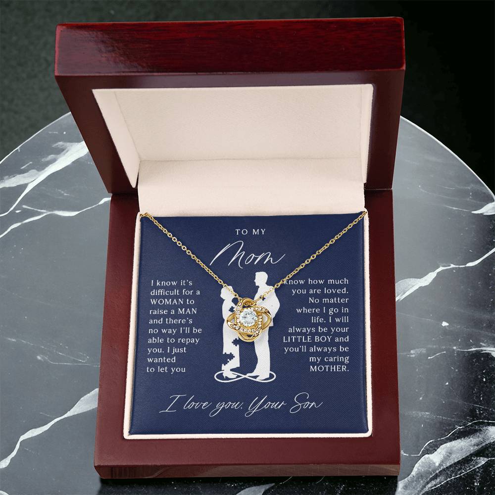 To My Mom - Beautiful Gift Set - Love Knot Necklace -MLK002