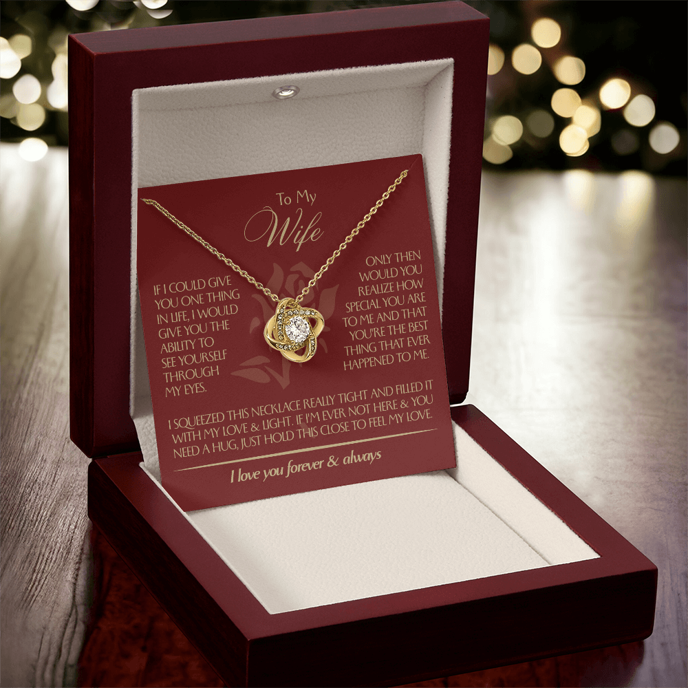 To My Wife - Beautiful Gift Set - Love Knot Necklace - WLKL001
