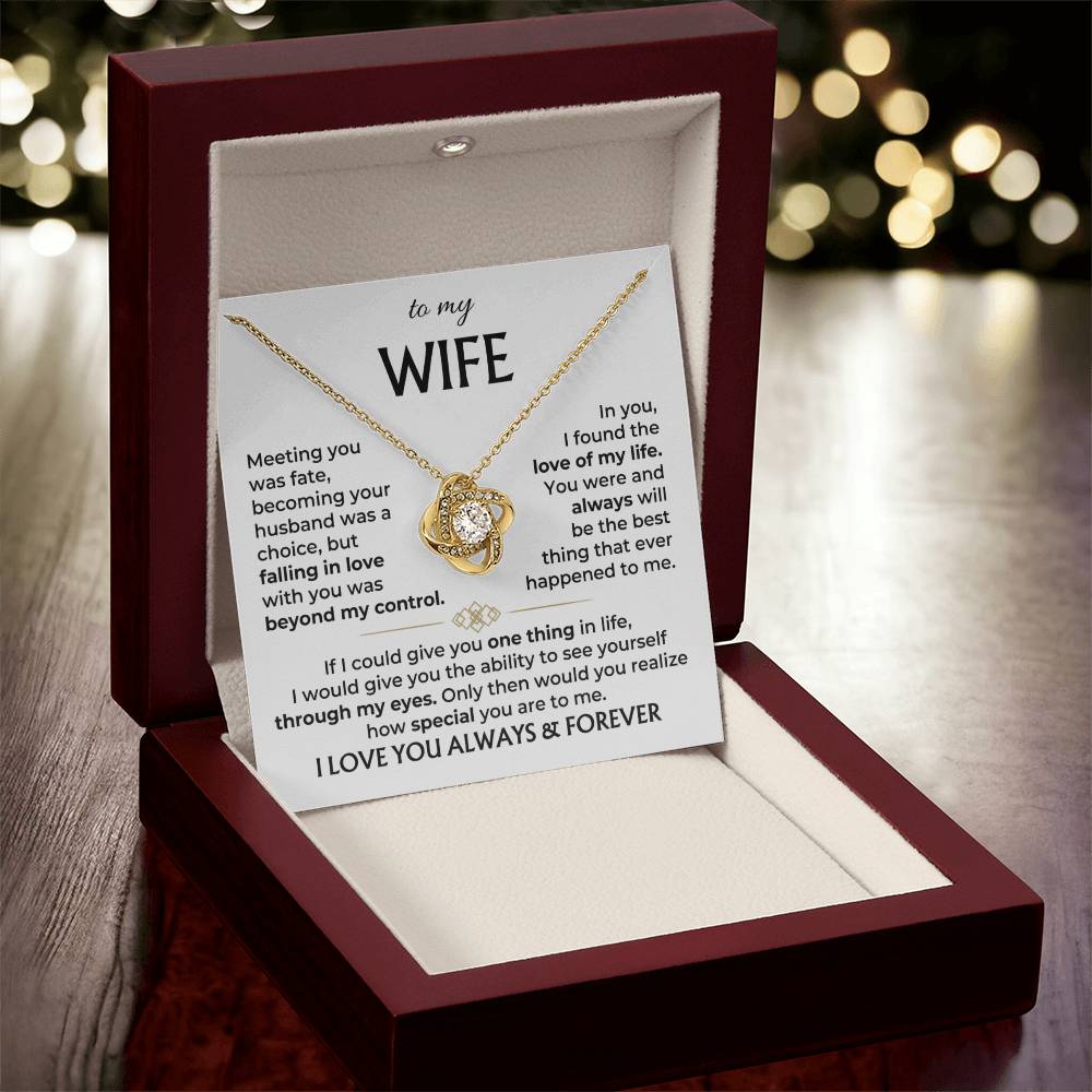 To My Wife - Beautiful Gift Set - Love Knot Necklace - WLKL002