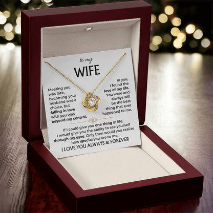 To My Wife - Beautiful Gift Set - Love Knot Necklace - WLKL002