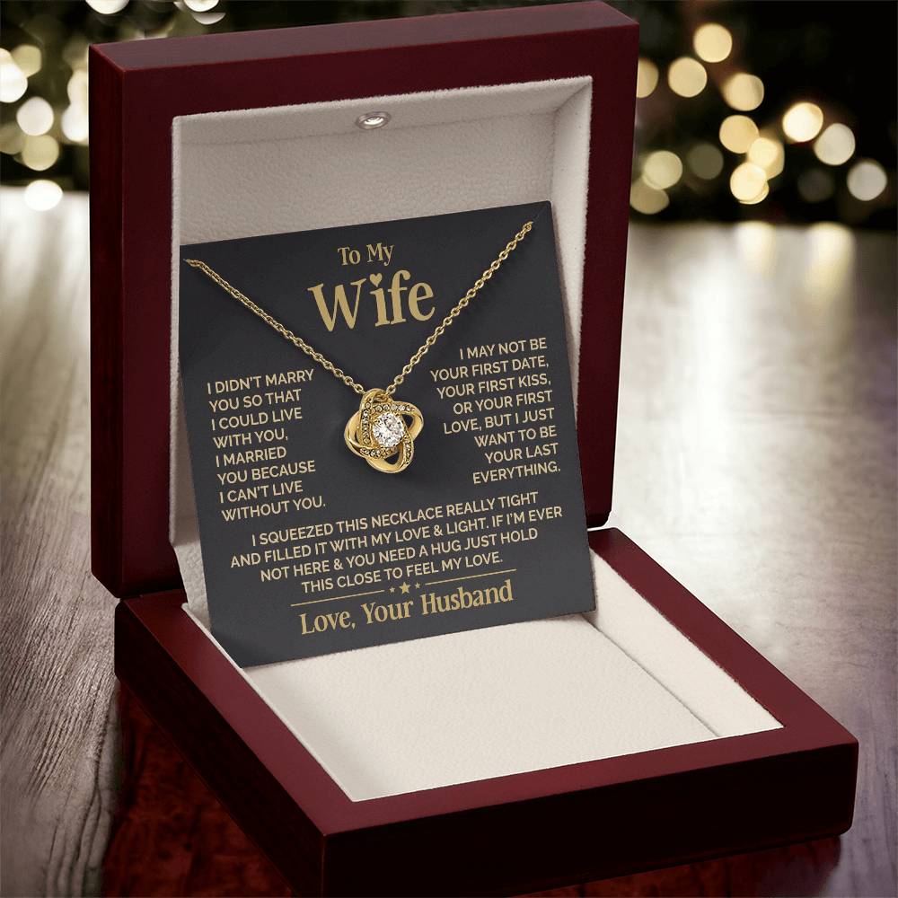 To My Wife - Beautiful Gift Set - Love Knot Necklace - WLKL010