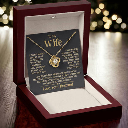 To My Wife - Beautiful Gift Set - Love Knot Necklace - WLKL010