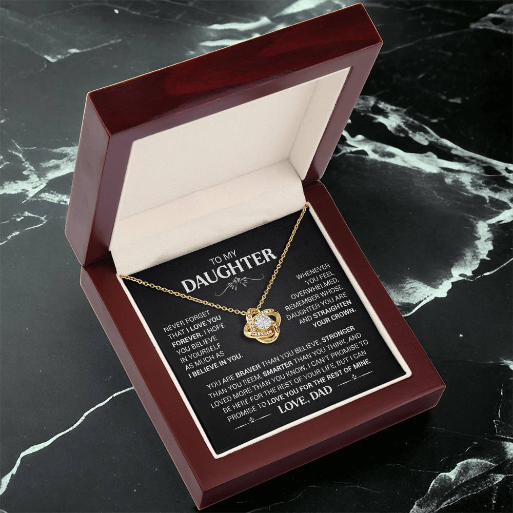 To My Daughter - Love Dad - Beautiful Gift Set - Love Knot Necklace -DLK008