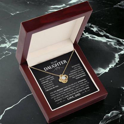 To My Daughter - Love Dad - Beautiful Gift Set - Love Knot Necklace -DLK008