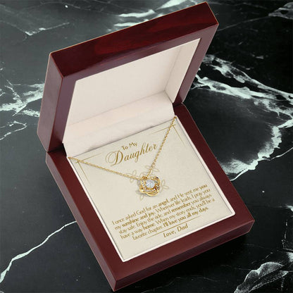 To My Daughter - Love Dad - Beautiful Gift Set - Love Knot Necklace -DLK016