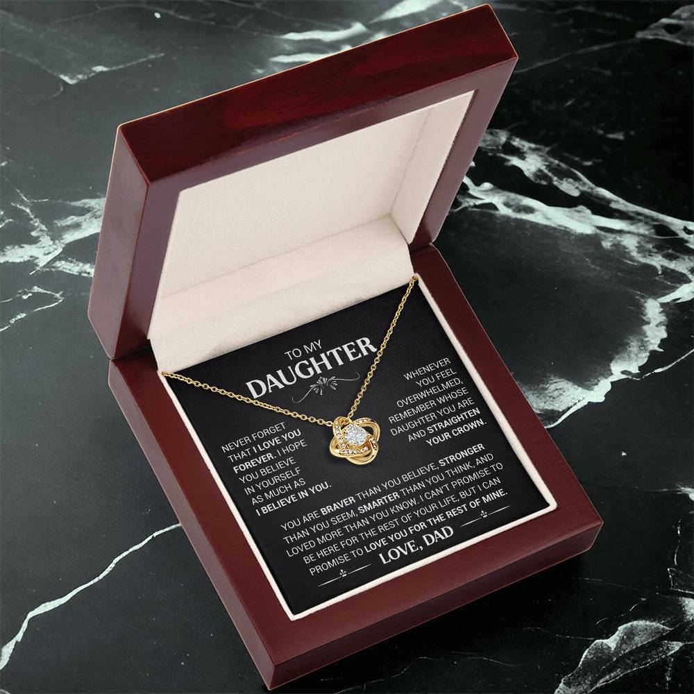 To My Daughter - Love Dad - Beautiful Gift Set - Love Knot Necklace -DLK013