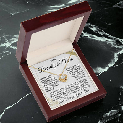 To My Mom - Beautiful Gift Set - Love Knot Necklace -MLK004