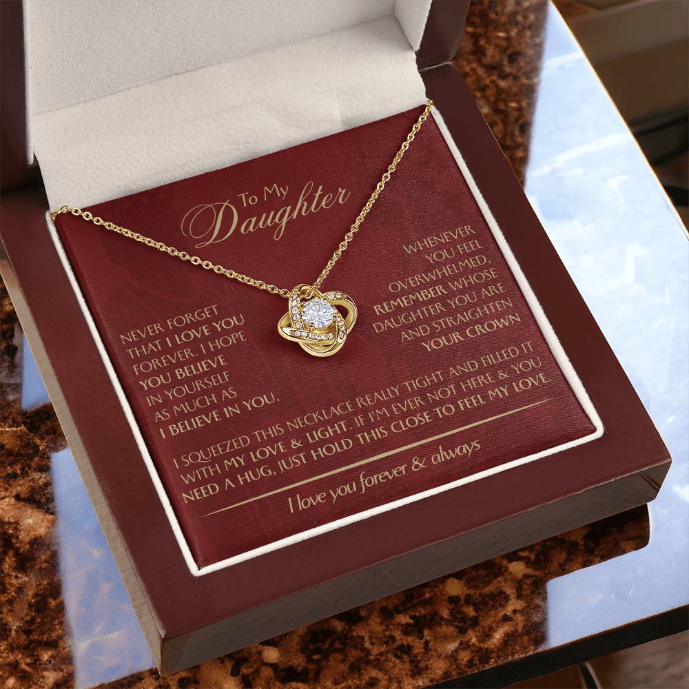 To My Daughter - Love Dad - Beautiful Gift Set - Love Knot Necklace -DLK005