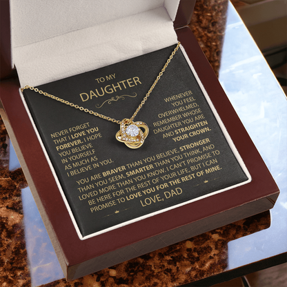 To My Daughter - Love Dad - Beautiful Gift Set - Love Knot Necklace -DLK002
