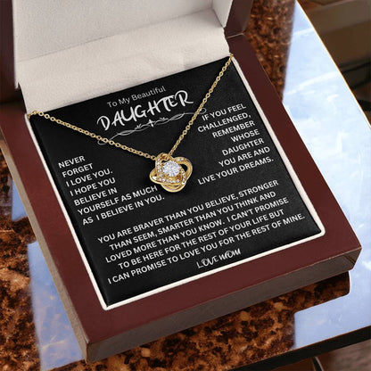 To My Daughter - Love Dad - Beautiful Gift Set - Love Knot Necklace -DLK014