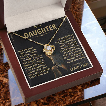 To My Daughter - Love Dad - Beautiful Gift Set - Love Knot Necklace -DLK009