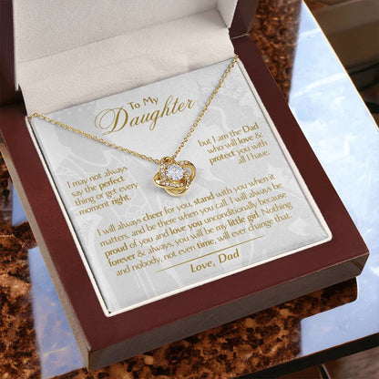 To My Daughter - Love Dad - Beautiful Gift Set - Love Knot Necklace -DLK006