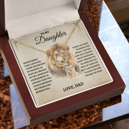 To My Daughter - Love Dad - Beautiful Gift Set - Love Knot Necklace -DLK011