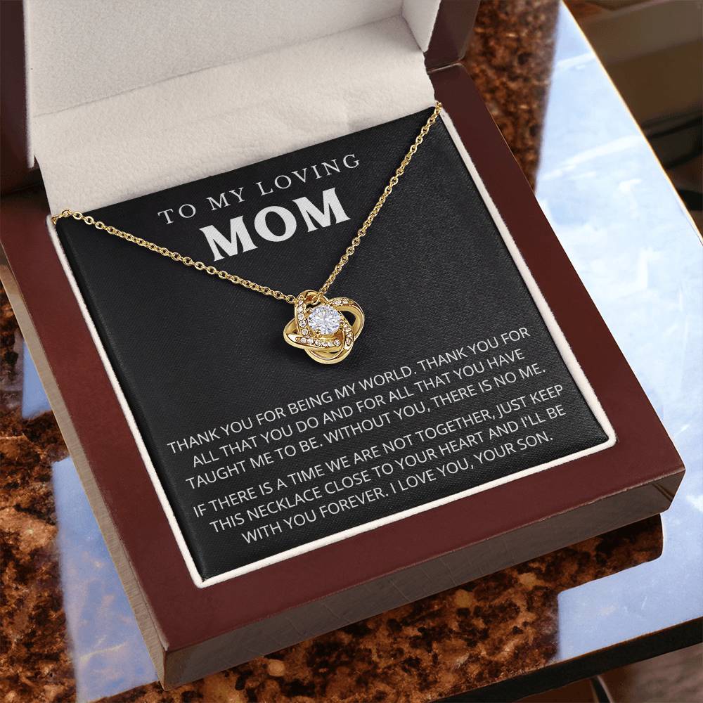To My Mom - Beautiful Gift Set - Love Knot Necklace -MLK005