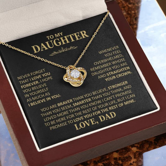 To My Daughter - Love Dad - Beautiful Gift Set - Love Knot Necklace -DLK020