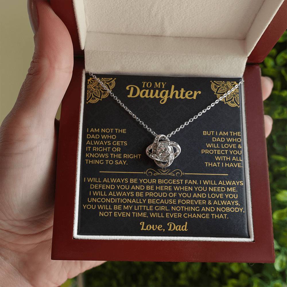 To My Daughter - Love Dad - Beautiful Gift Set - Love Knot Necklace -DLK004