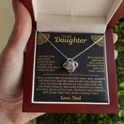 To My Daughter - Love Dad - Beautiful Gift Set - Love Knot Necklace -DLK004