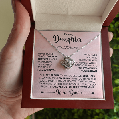 To My Daughter - Love Dad - Beautiful Gift Set - Love Knot Necklace -DLK021