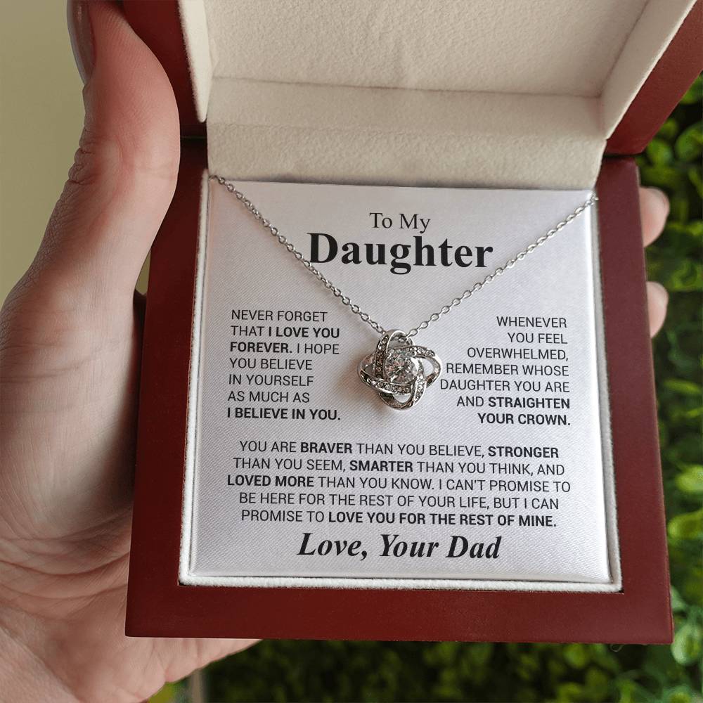 To My Daughter - Love Dad - Beautiful Gift Set - Love Knot Necklace -DLK023