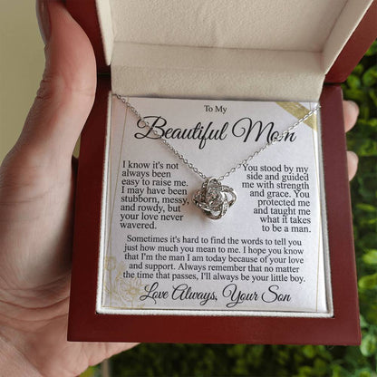 To My Mom - Beautiful Gift Set - Love Knot Necklace -MLK004
