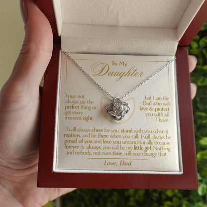 To My Daughter - Love Dad - Beautiful Gift Set - Love Knot Necklace -DLK010
