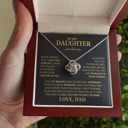 To My Daughter - Love Dad - Beautiful Gift Set - Love Knot Necklace -DLK020