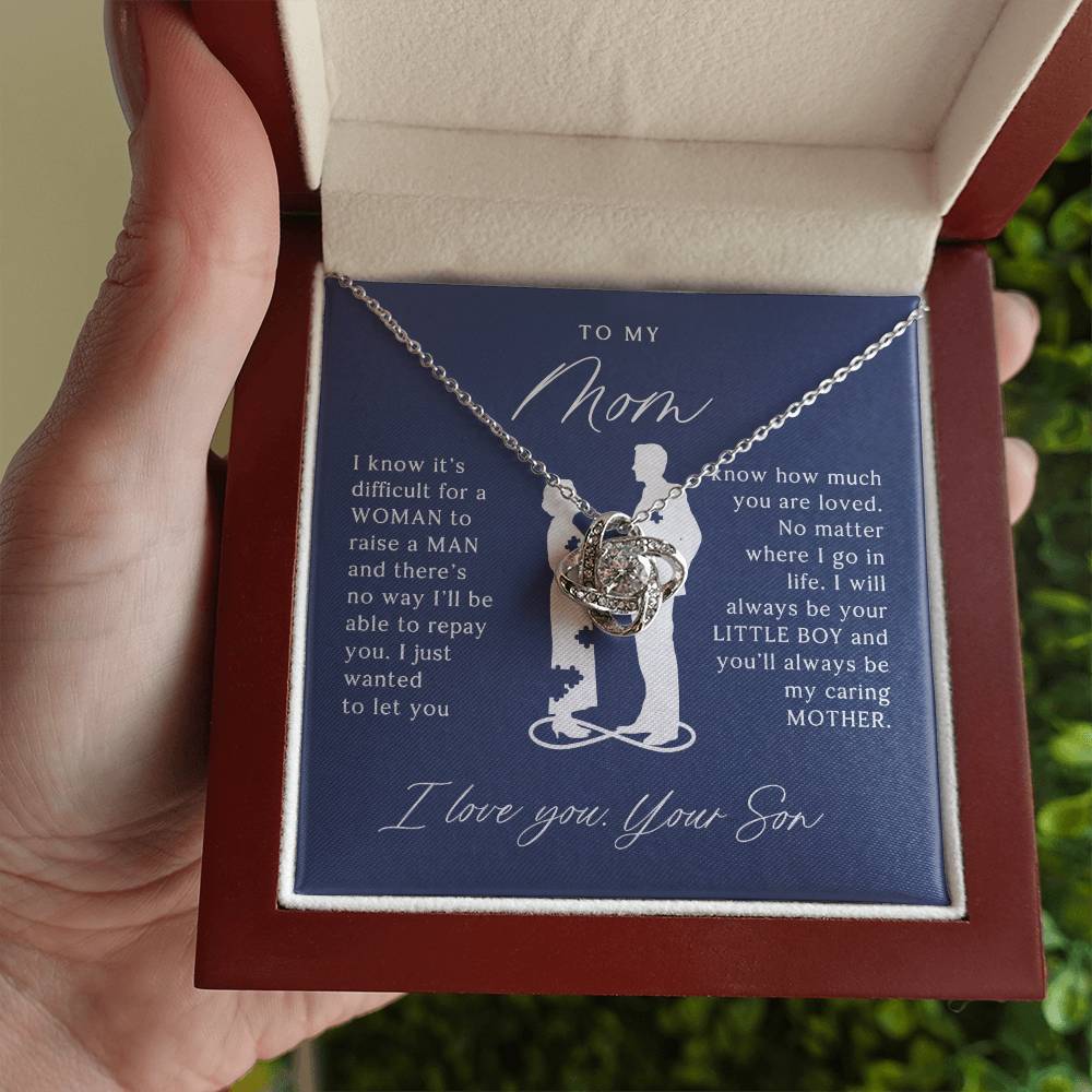 To My Mom - Beautiful Gift Set - Love Knot Necklace -MLK002